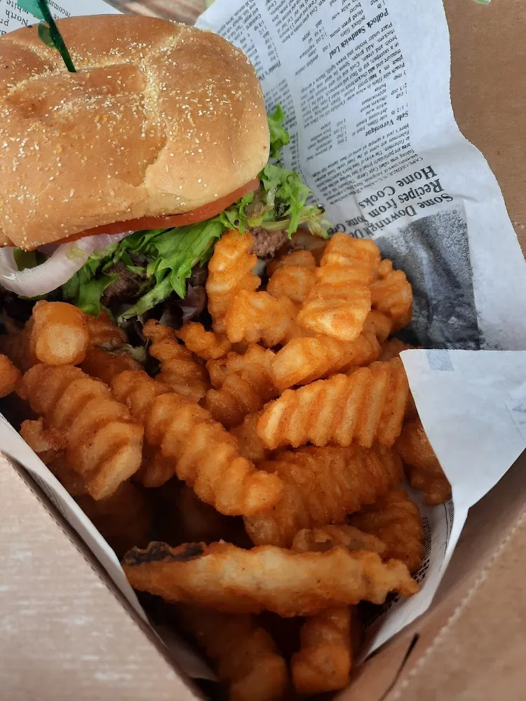 Double Hamburger and Fries