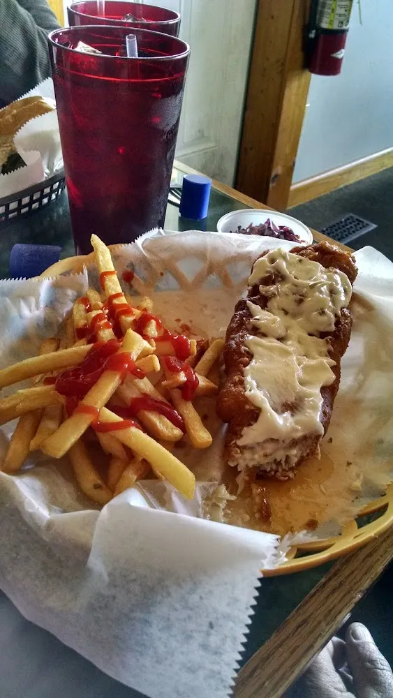 Haddock Filet with Fries and Coleslaw